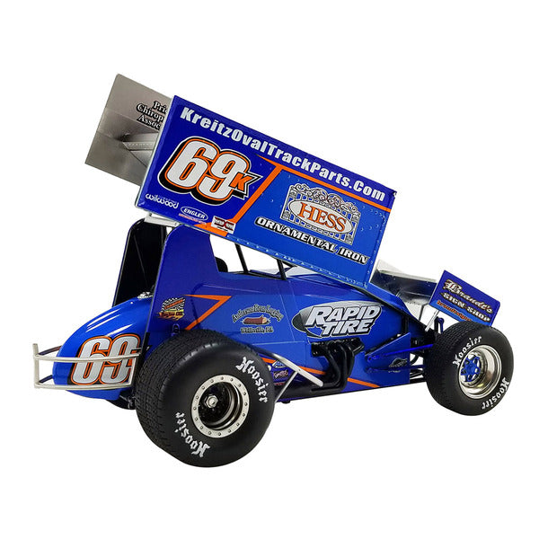 Winged Sprint Car #69K Lance Dewease "Hess Ornamental Iron" Kreitz Racing "World of Outlaws" (2022) 1/18 Diecast Model Car by ACME