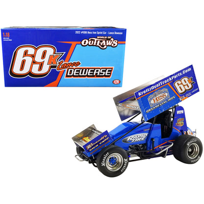 Winged Sprint Car #69K Lance Dewease "Hess Ornamental Iron" Kreitz Racing "World of Outlaws" (2022) 1/18 Diecast Model Car by ACME