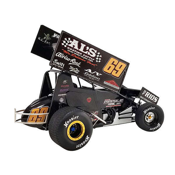 Winged Sprint Car #69 Bud Kaeding "Al's Roofing Supplies" Kaeding Performance "World of Outlaws" (2022) 1/18 Diecast Model Car by ACME