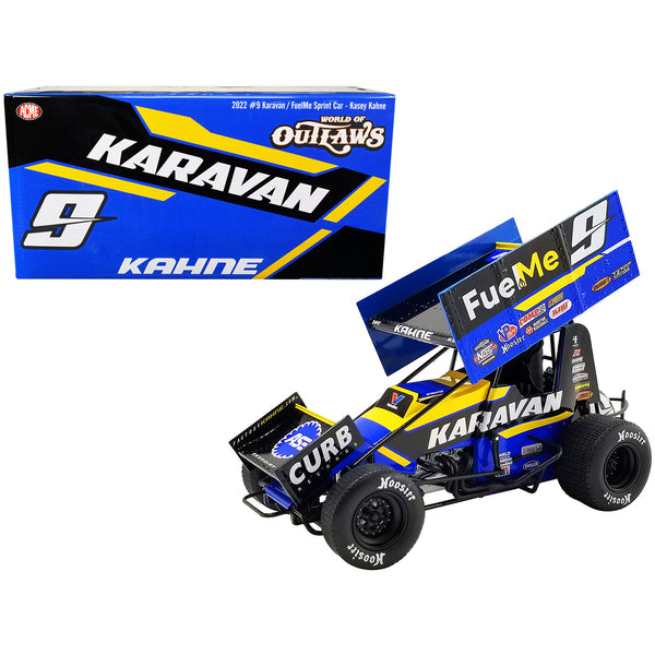 Winged Sprint Car #9 Kasey Kahne "Karavan - Fuel Me" Kasey Kahne Racing "World of Outlaws" (2022) 1/18 Diecast Model Car by ACME