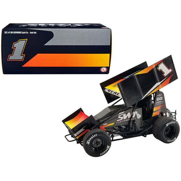 Winged Sprint Car #1 Jamie Veal "SWI Earthworks" SWI Engineering Racing Team (2022) 1/18 Diecast Model Car by ACME