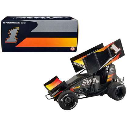 Winged Sprint Car #1 Jamie Veal "SWI Earthworks" SWI Engineering Racing Team (2022) 1/18 Diecast Model Car by ACME