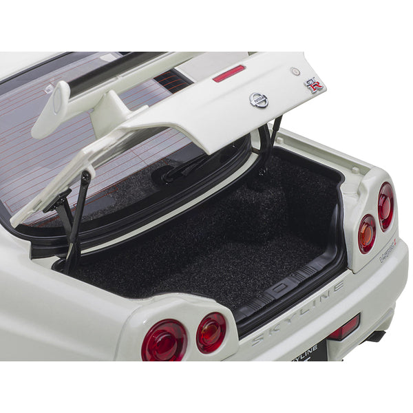 Nissan Skyline GT-R (R34) V-Spec II RHD (Right Hand Drive) White Pearl 1/18 Model Car by Autoart