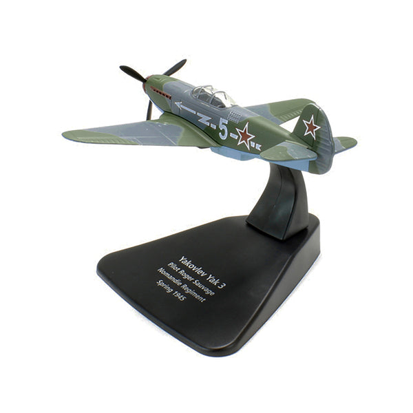 Yakovlev Yak-3 Fighter Plane Pilot Roger Sauvage Nomandie Regiment (Spring 1945) "Oxford Aviation" Series 1/72 Diecast Model Airplane by Oxford Diecast