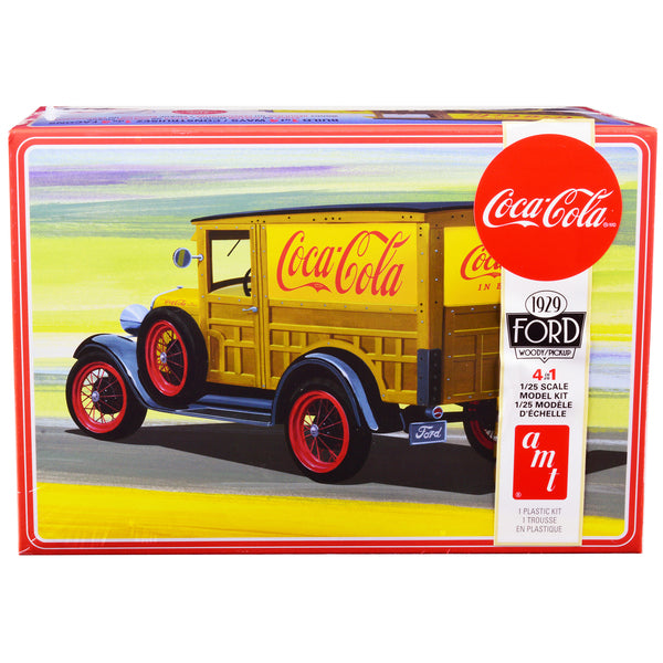 Skill 3 Model Kit 1929 Ford Woody/Pickup 4-in-1 Kit "Coca-Cola" 1/25 Scale Model Car by AMT