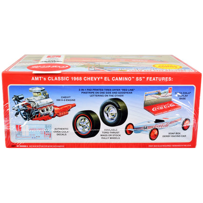 Skill 3 Model Kit 1968 Chevrolet El Camino SS and Soap Box Derby Racing Car 2 in 1 Kit "Coca-Cola" 1/25 Scale Model Car by AMT