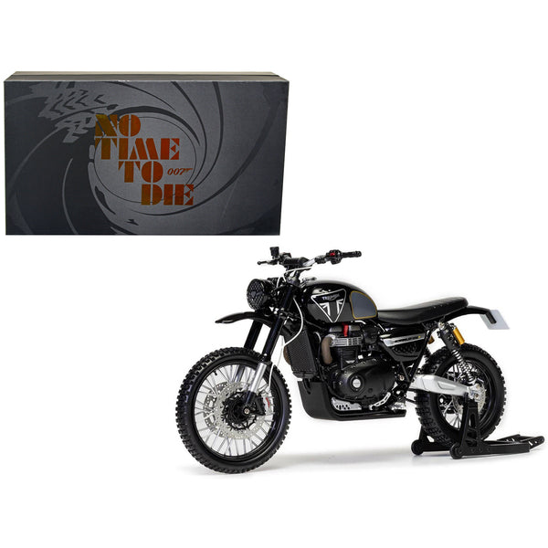 Triumph Scrambler 1200 (Matera) Motorcycle Black James Bond 007 "No Time To Die" (2021) Movie Diecast Motorcycle Model by Corgi