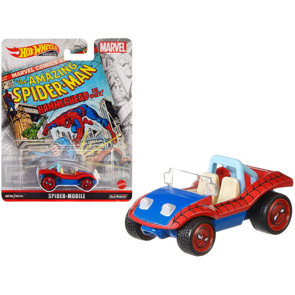 Spider Mobile Red and Blue with Graphics "The Amazing Spider-Man" "Marvel" Diecast Model Car by Hot Wheels