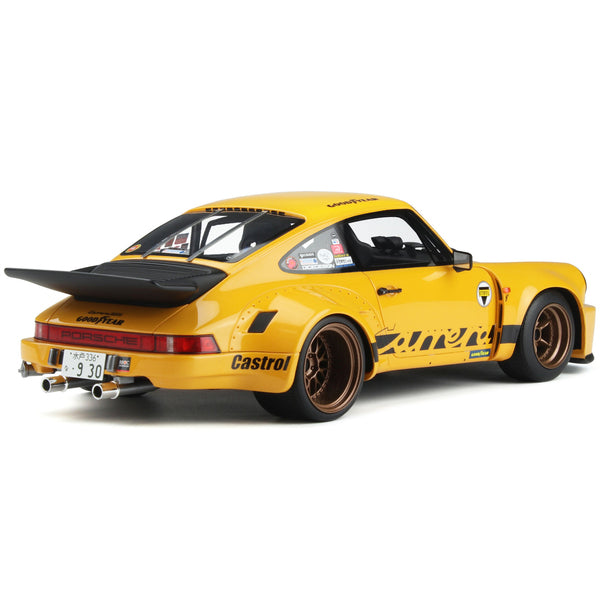 Porsche 911 RSR Hommage "Watahiki" Yellow with Graphics 1/18 Model Car by GT Spirit