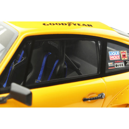 Porsche 911 RSR Hommage "Watahiki" Yellow with Graphics 1/18 Model Car by GT Spirit