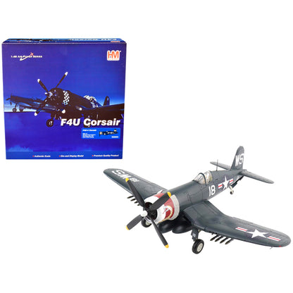 Vought F4U-4 Corsair Fighter Aircraft VMF-323 "Death Rattlers" USS Sicily (June 1951) "Air Power Series" 1/72 Scale Model by Hobby Master