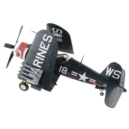 Vought F4U-4 Corsair Fighter Aircraft VMF-323 "Death Rattlers" USS Sicily (June 1951) "Air Power Series" 1/72 Scale Model by Hobby Master