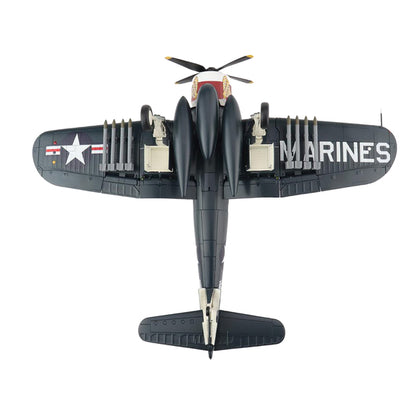 Vought F4U-4 Corsair Fighter Aircraft VMF-323 "Death Rattlers" USS Sicily (June 1951) "Air Power Series" 1/72 Scale Model by Hobby Master