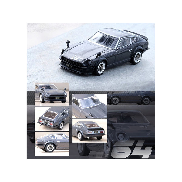 Nissan Fairlady Z (S30) Dark Gray Metallic 1/64 Diecast Model Car by Inno Models