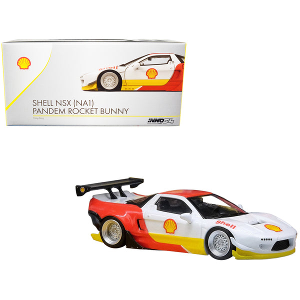 NSX (NA1) Pandem Rocket Bunny Red and White with Yellow Accents "Shell" 1/64 Diecast Model Car by Inno Models