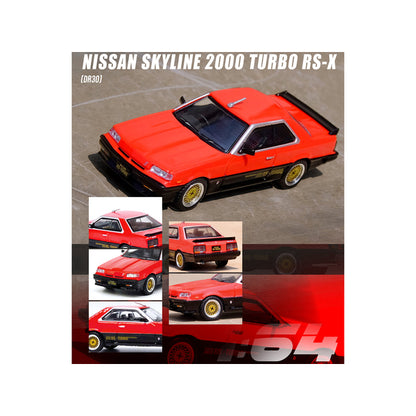 Nissan Skyline 2000 RS-X Turbo (DR30) RHD (Right Hand Drive) Red and Black 1/64 Diecast Model Car by Inno Models