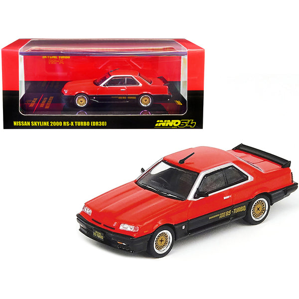 Nissan Skyline 2000 RS-X Turbo (DR30) RHD (Right Hand Drive) Red and Black 1/64 Diecast Model Car by Inno Models