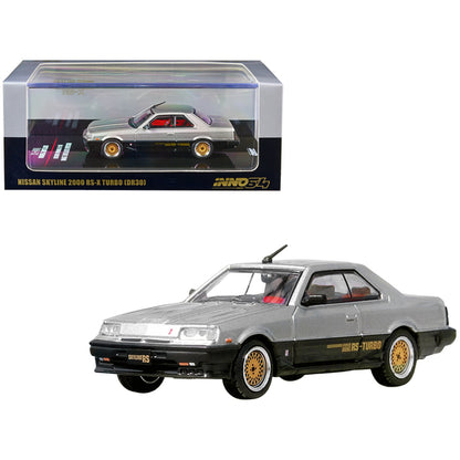 Nissan Skyline 2000 RS-X Turbo (DR30) RHD (Right Hand Drive) Silver and Black 1/64 Diecast Model Car by Inno Models