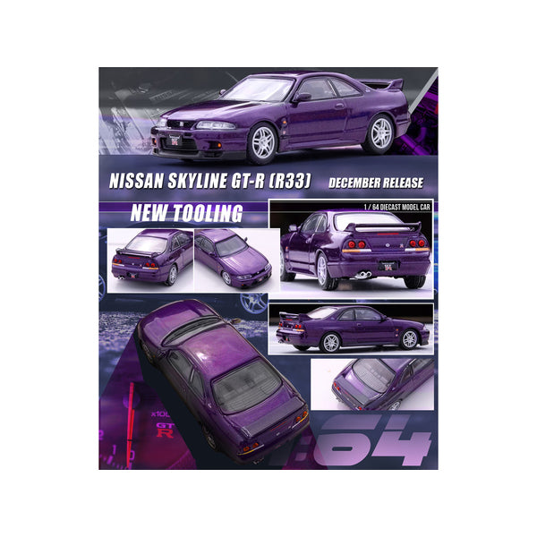 Nissan Skyline GT-R (R33) RHD (Right Hand Drive) Midnight Purple Metallic 1/64 Diecast Model Car by Inno Models