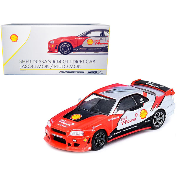 Nissan Skyline R34 GTT RHD (Right Hand Drive) Drift Car Jason Mok - Pluto Mok "Shell" Hong Kong ToyCar Salon (2022) Event Edition 1/64 Diecast Model Car by Inno Models