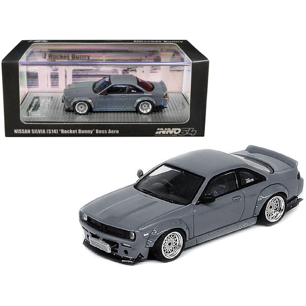 Nissan Silvia S13 "Rocket Bunny" Boss Aero RHD (Right Hand Drive) Gray 1/64 Diecast Model Car by Inno Models