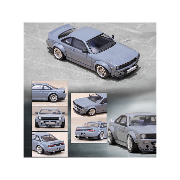 Nissan Silvia S13 "Rocket Bunny" Boss Aero RHD (Right Hand Drive) Gray 1/64 Diecast Model Car by Inno Models