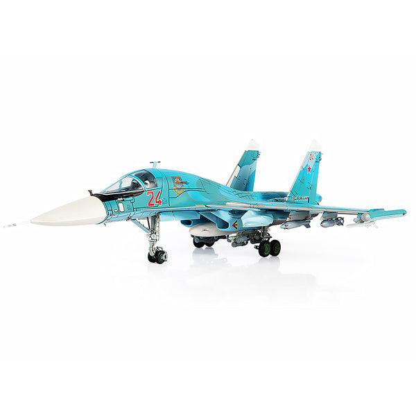 SU-34 Fullback Fighter Plane "Russian Air Force Ukraine War 2022" with Display Stand Limited Edition to 600 pieces Worldwide 1/72 Diecast Model by JC Wings