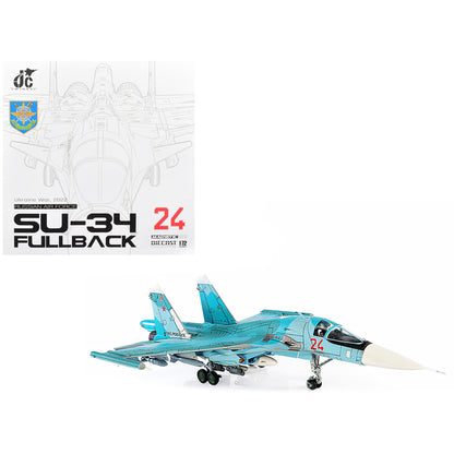 SU-34 Fullback Fighter Plane "Russian Air Force Ukraine War 2022" with Display Stand Limited Edition to 600 pieces Worldwide 1/72 Diecast Model by JC Wings