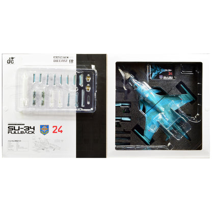 SU-34 Fullback Fighter Plane "Russian Air Force Ukraine War 2022" with Display Stand Limited Edition to 600 pieces Worldwide 1/72 Diecast Model by JC Wings