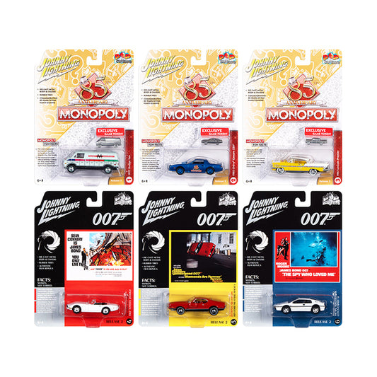 Pop Culture 2020 Set of 6 Cars Release 2 1/64 Diecast Model Cars by Johnny Lightning