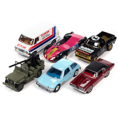 Pop Culture 2023 Set of 6 Cars Release 1 1/64 Diecast Model Cars by Johnny Lightning