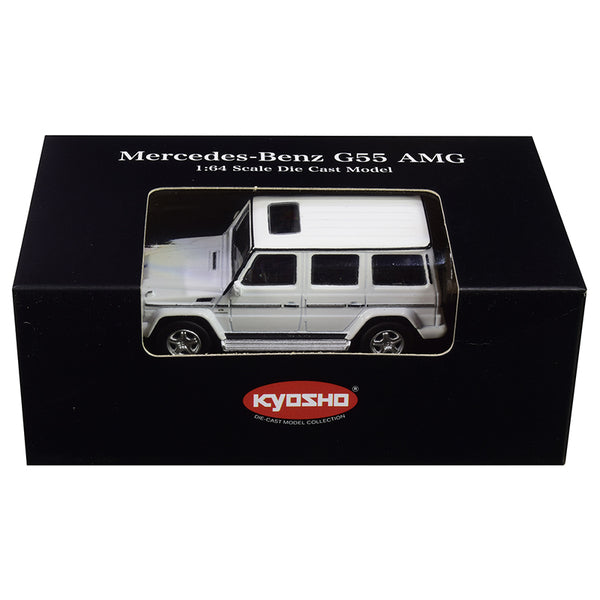 Mercedes Benz G55 AMG White 1/64 Diecast Model Car by Kyosho