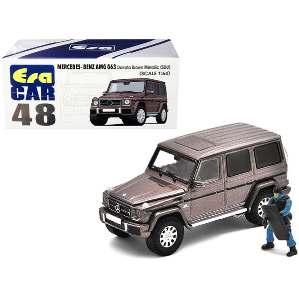 Mercedes Benz G63 (SDU) Dakota Brown Metallic with Officer Figurine 1/64 Diecast Model Car by Era Car