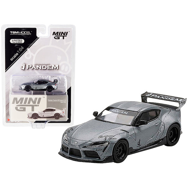 Toyota Pandem GR Supra V1.0 Matt Gray Metallic Limited Edition to 2400 pieces Worldwide 1/64 Diecast Model Car by True Scale Miniatures