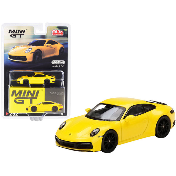 Porsche 911 (992) Carrera 4S Racing Yellow Limited Edition to 3000 pieces Worldwide 1/64 Diecast Model Car by True Scale Miniatures