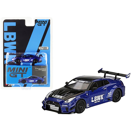 Nissan 35GT-RR Ver. 2 LB-Silhouette Works GT LBWK Blue Metallic and Black Limited Edition to 3600 pieces Worldwide 1/64 Diecast Model Car by True Scale Miniatures