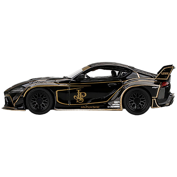 Toyota GR Supra LB Works RHD (Right Hand Drive) Black "JPS (John Player Special)" Limited Edition to 3600 pieces Worldwide 1/64 Diecast Model Car by True Scale Miniatures