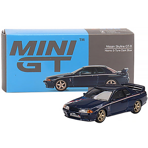 Nissan Skyline GT-R (R32) Nismo S-Tune RHD (Right Hand Drive) Dark Blue Metallic with Stripes Limited Edition to 3000 pieces Worldwide 1/64 Diecast Model Car by True Scale Miniatures