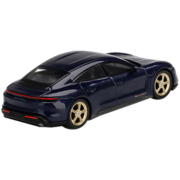 Porsche Taycan Turbo S Gentian Blue Metallic Limited Edition to 2400 pieces Worldwide 1/64 Diecast Model Car by True Scale Miniatures