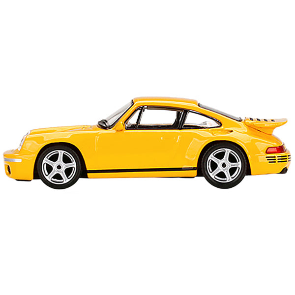 RUF CTR Anniversary Blossom Yellow with Black Stripes Limited Edition to 4800 pieces Worldwide 1/64 Diecast Model Car by True Scale Miniatures