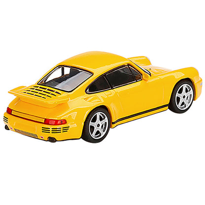 RUF CTR Anniversary Blossom Yellow with Black Stripes Limited Edition to 4800 pieces Worldwide 1/64 Diecast Model Car by True Scale Miniatures