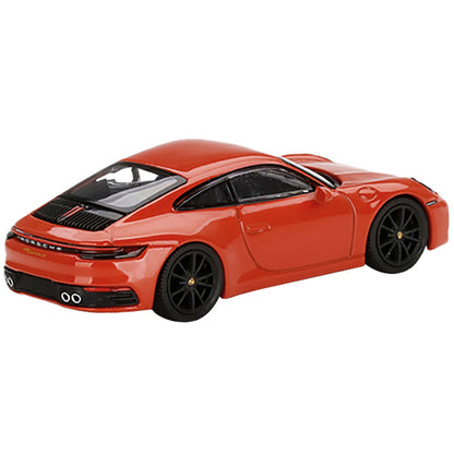 Porsche 911 (992) Carrera 4S Lava Orange Limited Edition to 3000 pieces Worldwide 1/64 Diecast Model Car by True Scale Miniatures