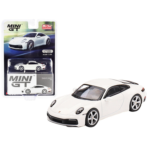 Porsche 911 (992) Carrera S White Limited Edition to 3000 pieces Worldwide 1/64 Diecast Model Car by True Scale Miniatures