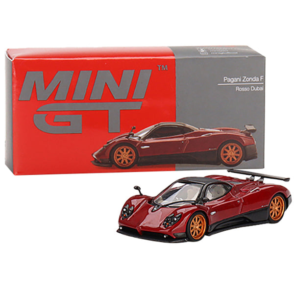 Pagani Zonda F Rosso Dubai Red Metallic with Black Top Limited Edition to 3000 pieces Worldwide 1/64 Diecast Model Car by True Scale Miniatures