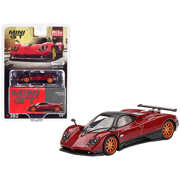 Pagani Zonda F Rosso Dubai Red Metallic with Black Top Limited Edition to 3000 pieces Worldwide 1/64 Diecast Model Car by True Scale Miniatures