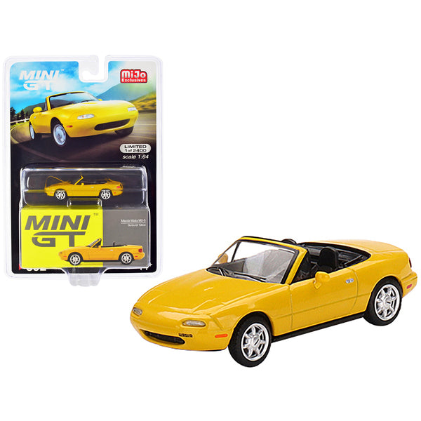 Mazda Miata MX-5 (NA) Convertible Sunburst Yellow Limited Edition to 2400 pieces Worldwide 1/64 Diecast Model Car by True Scale Miniatures