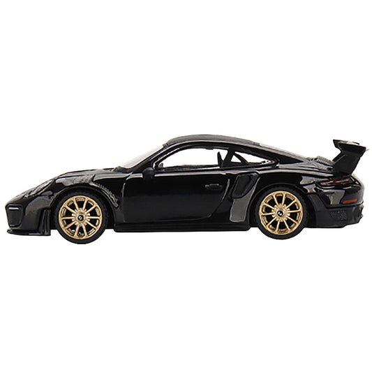 Porsche 911 (991) GT2 RS Weissach Package Black with Carbon Stripes Limited Edition to 3960 pieces Worldwide 1/64 Diecast Model Car by True Scale Miniatures