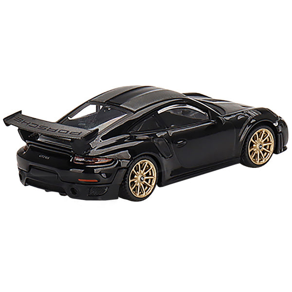 Porsche 911 (991) GT2 RS Weissach Package Black with Carbon Stripes Limited Edition to 3960 pieces Worldwide 1/64 Diecast Model Car by True Scale Miniatures