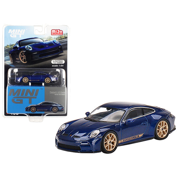 Porsche 911 (992) GT3 Touring Gentian Blue Metallic Limited Edition to 3000 Worldwide 1/64 Diecast Model Car by True Scale Miniatures