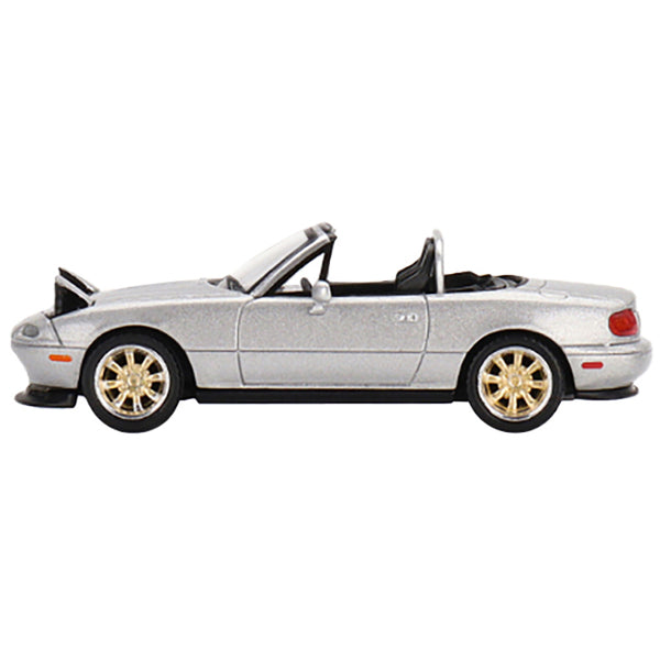 Mazda Miata MX-5 (NA) Tuned Version Convertible Silver Stone Metallic Limited Edition to 2400 pieces Worldwide 1/64 Diecast Model Car by True Scale Miniatures